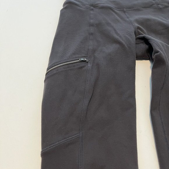 2017 Dark Gray Athleta Leggings Side Zipper Pockets Yoga Workout Women Size XS - Picture 3 of 15